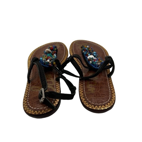 Sam Edelman Gabrielle Beaded Shell Boho Ankle Strap Sandals Size 6 1/2 Women's - Picture 8 of 9